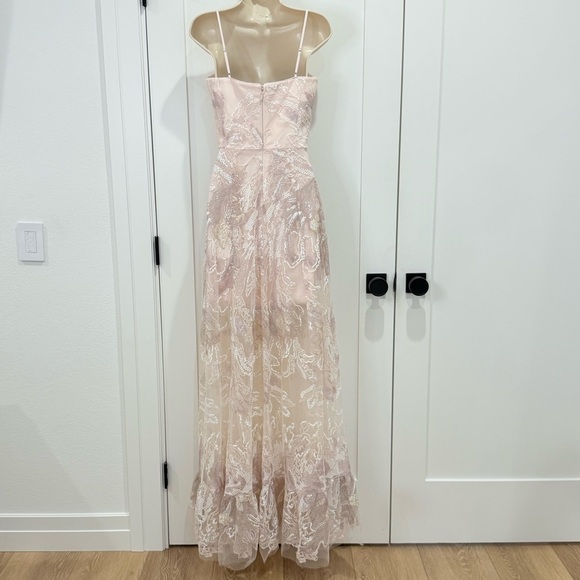 Dress The Population Anabel Sequin Sweetheart Gown Pink Floral XS Prom Bridal - Picture 7 of 12